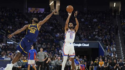Isaiah Joe goes 7 for 7 on 3-pointers, Thunder send short-handed Warriors to fifth straight loss